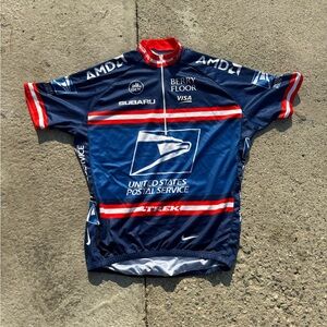 Nike Red and Blue Cycling Jersey
